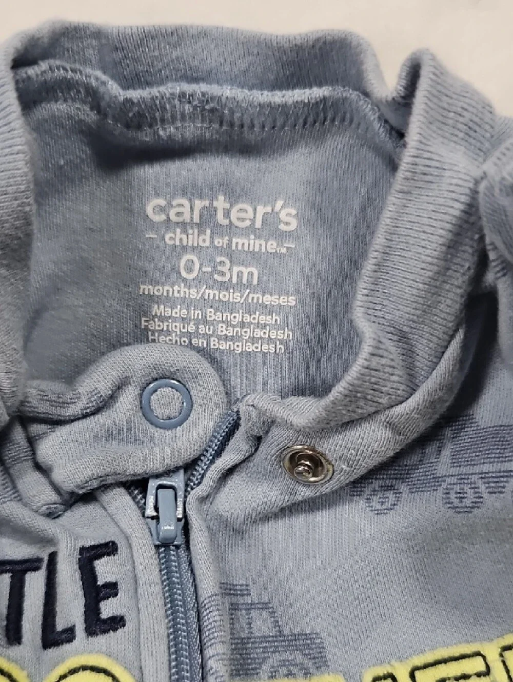 Lot Of 3 Carter's Little Brother Sleepers Size 0-3 Months